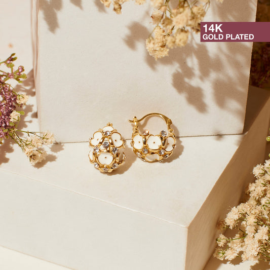 Minimal Gem Hoop Earrings Salty
