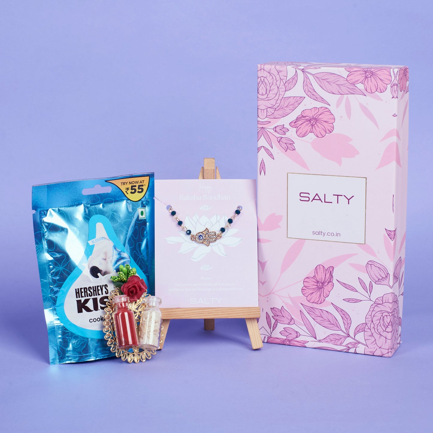 Pure Stones Evil Eye Hamsa Rakhi Gift Box
