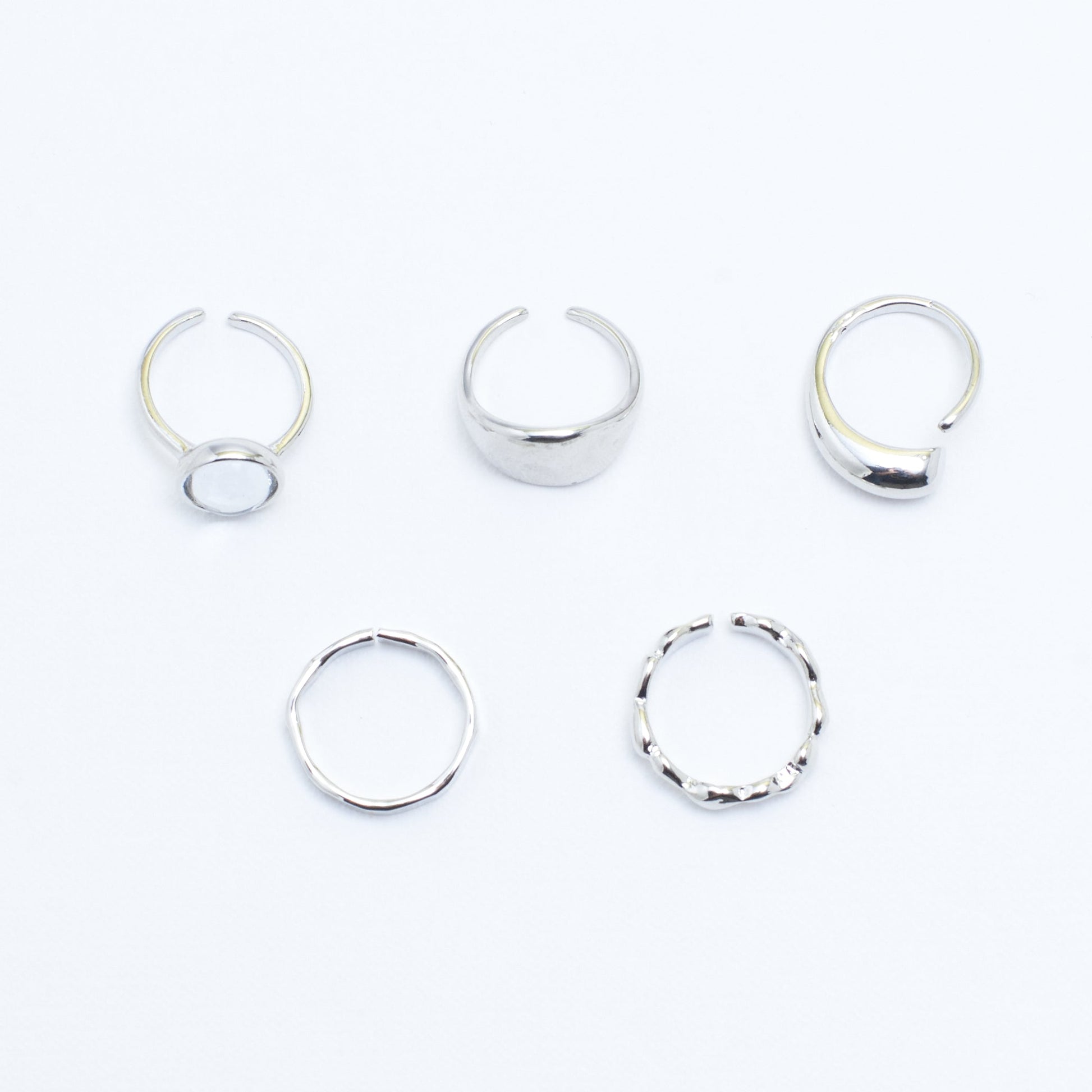 Set Of 5 Silver Sage Rings | Salty