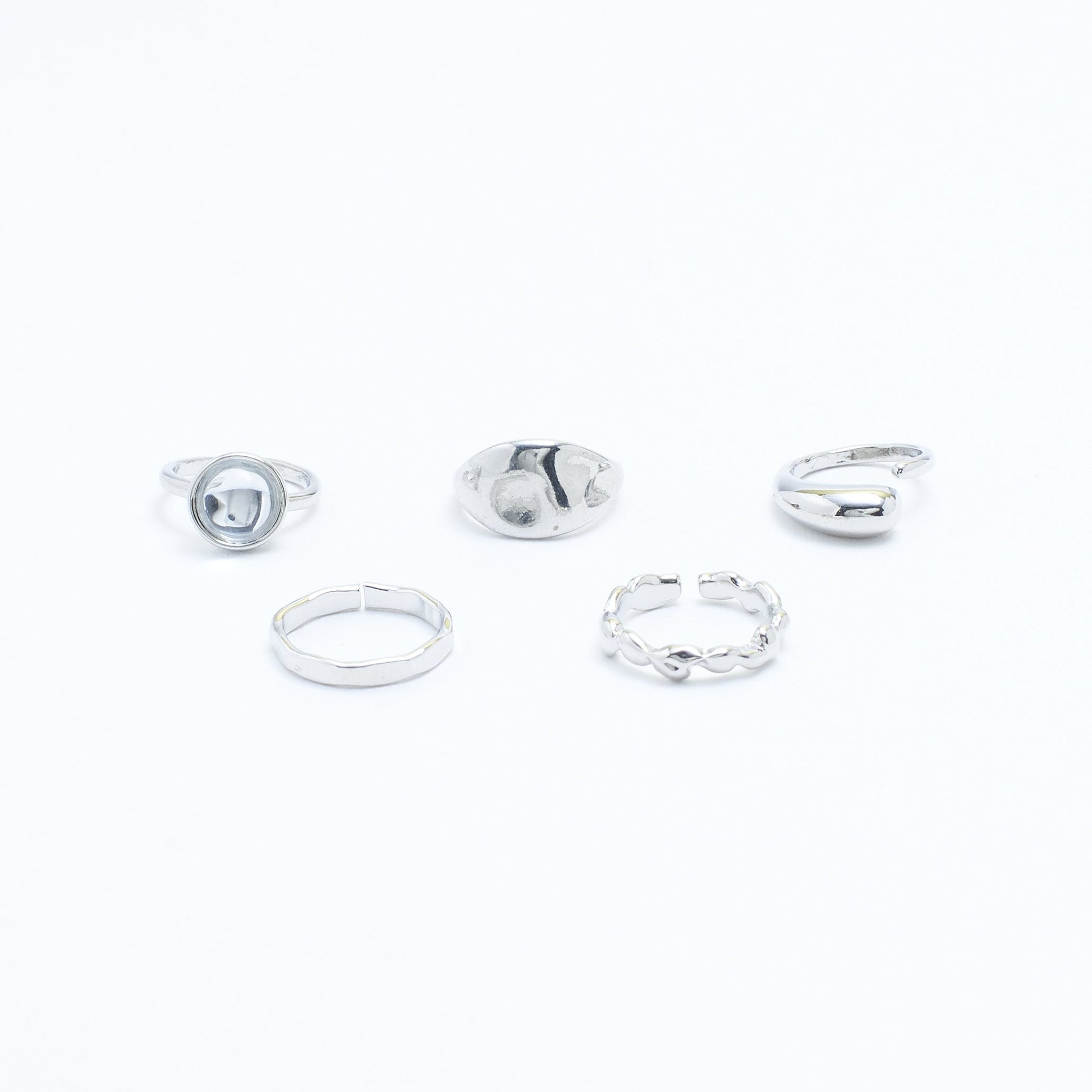 Set Of 5 Silver Sage Rings | Salty