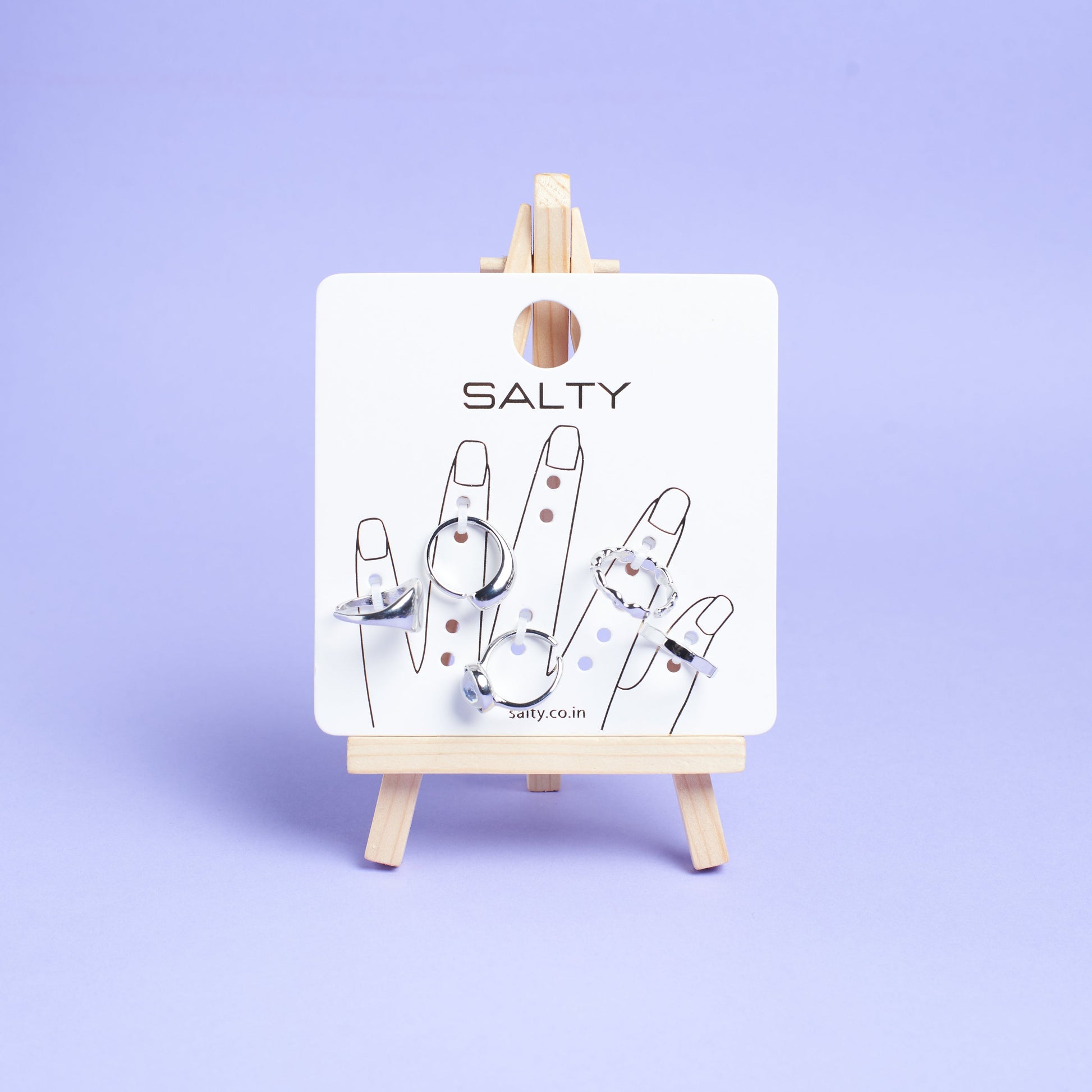 Set Of 5 Silver Sage Rings | Salty
