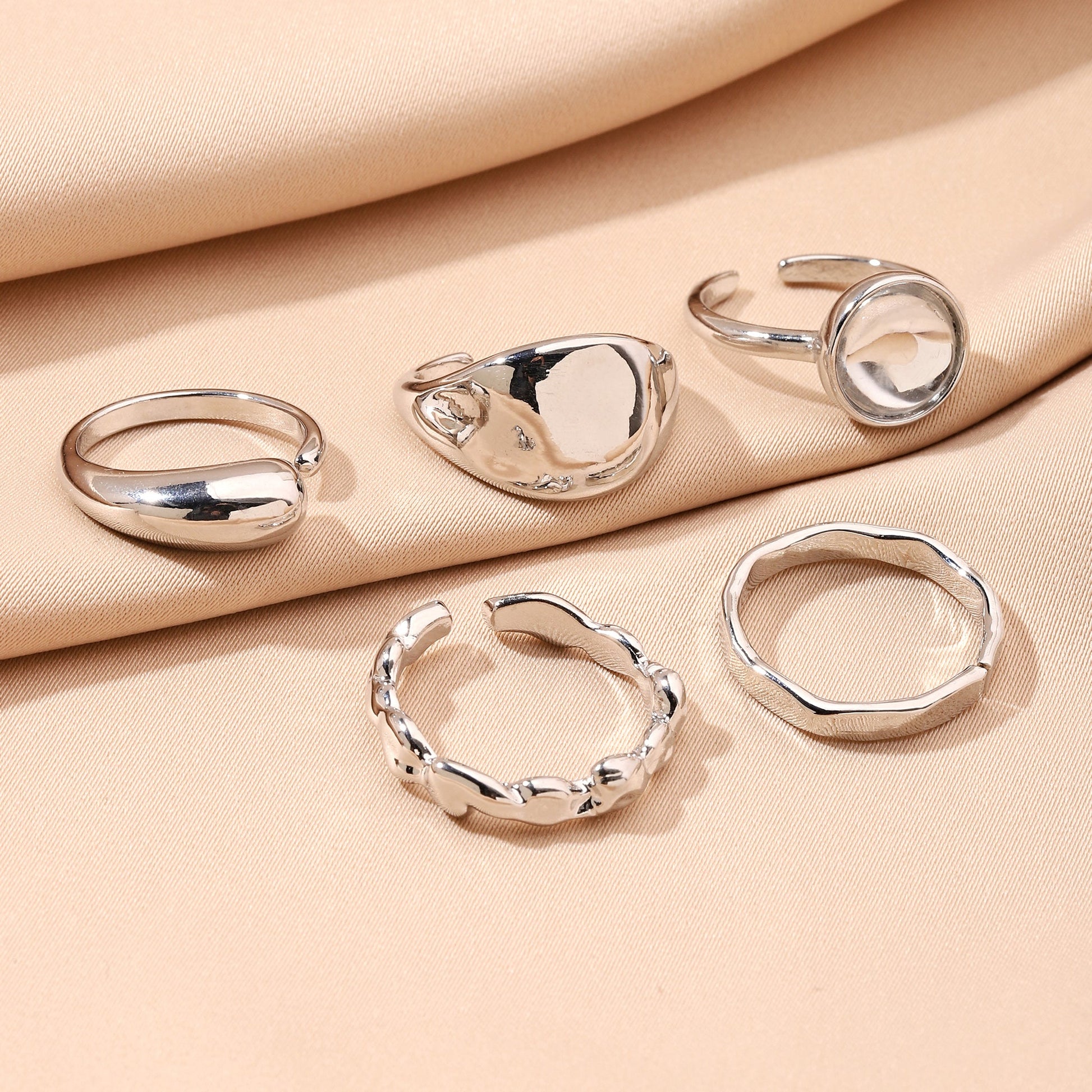 Set Of 5 Silver Sage Rings | Salty