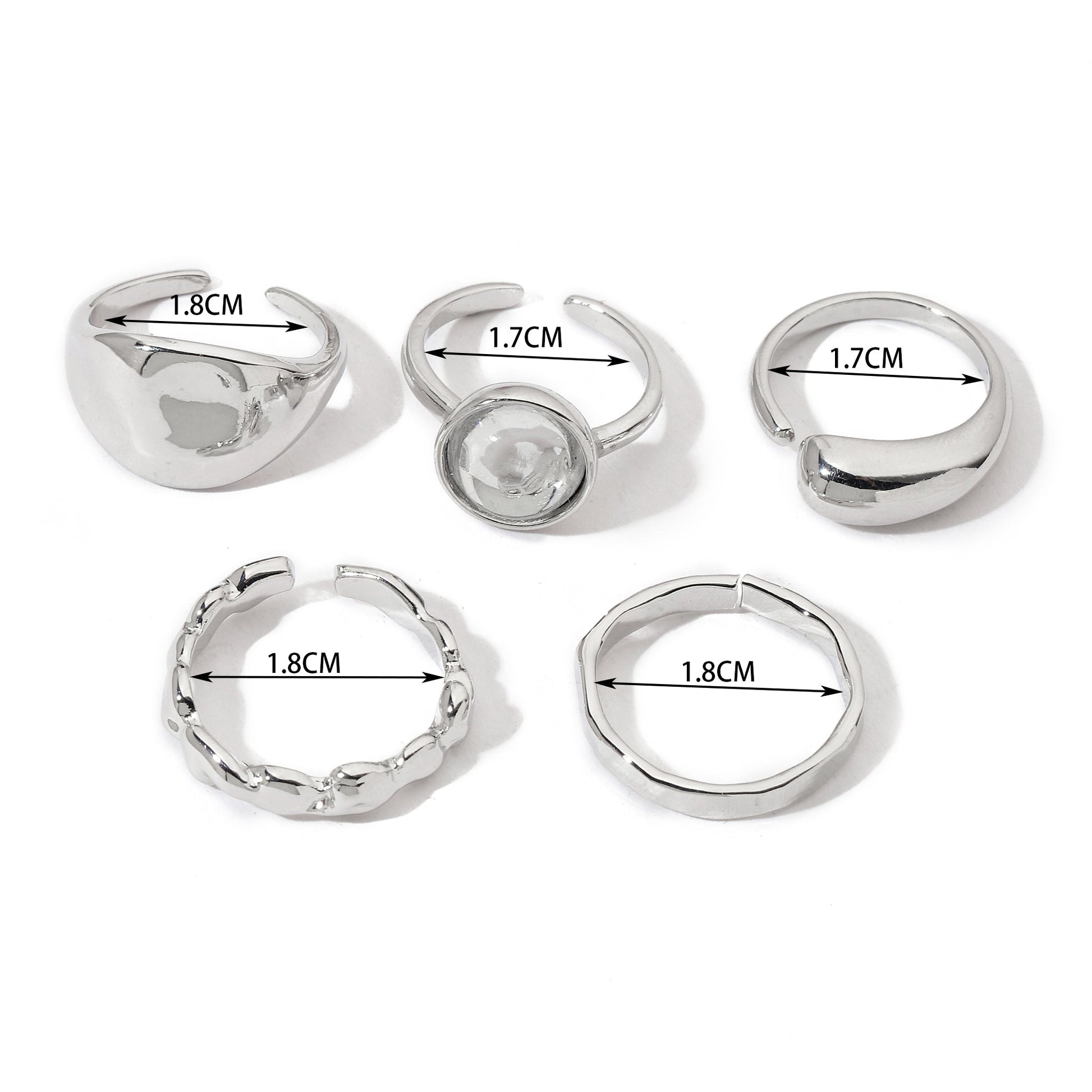 Set Of 5 Silver Sage Rings | Salty