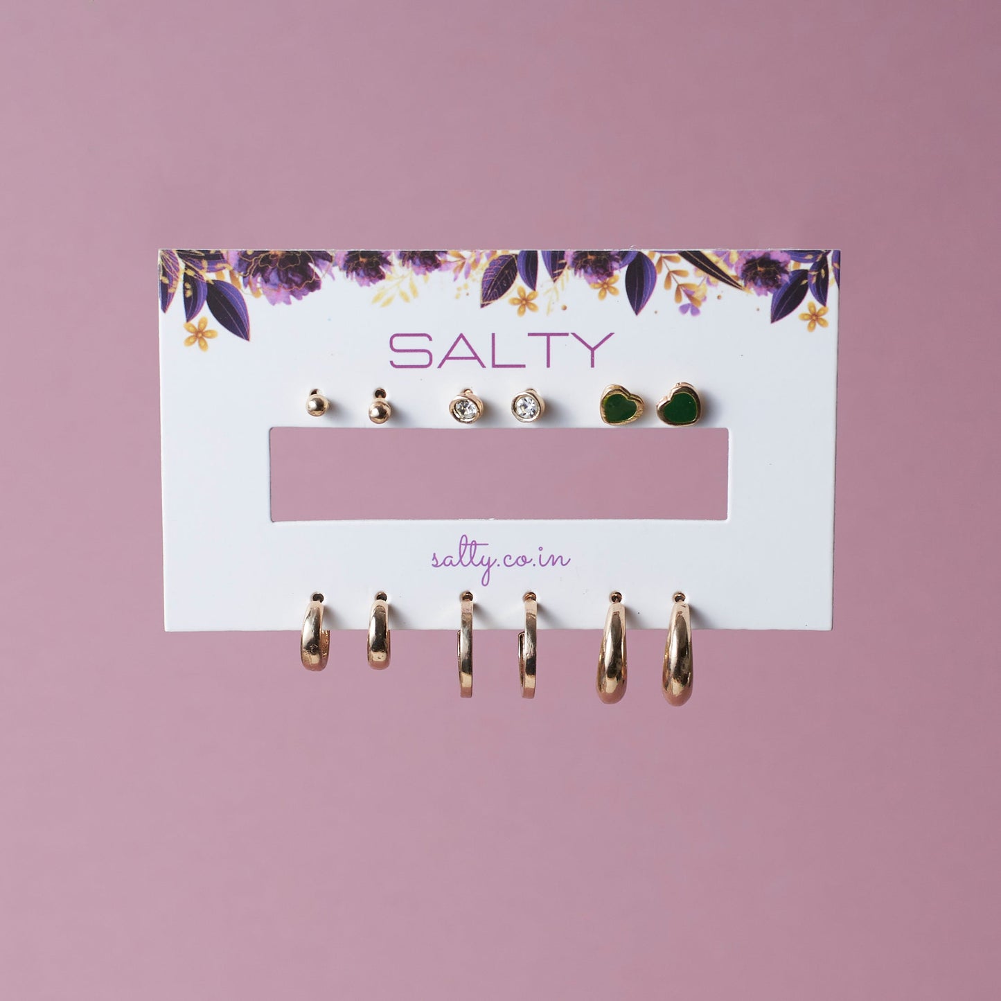 Set Of 6 Subtle Huggies Earring Set Salty