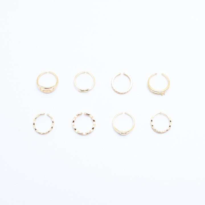 Set Of 8 Linked Eternity Rings | Salty