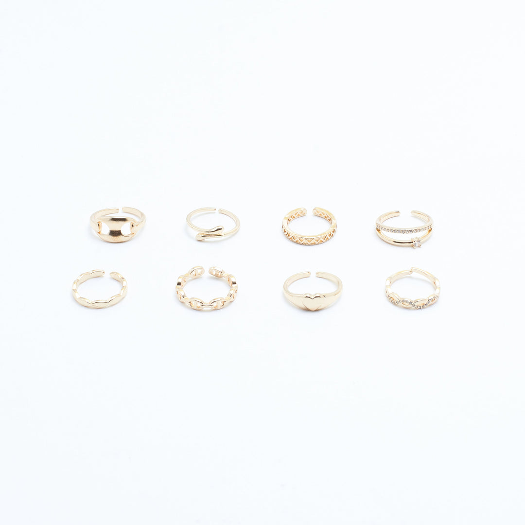 Set Of 8 Linked Eternity Rings | Salty