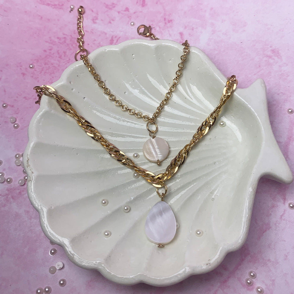 Set of 2 Sun-Kissed Shells Tassel Bracelet Salty