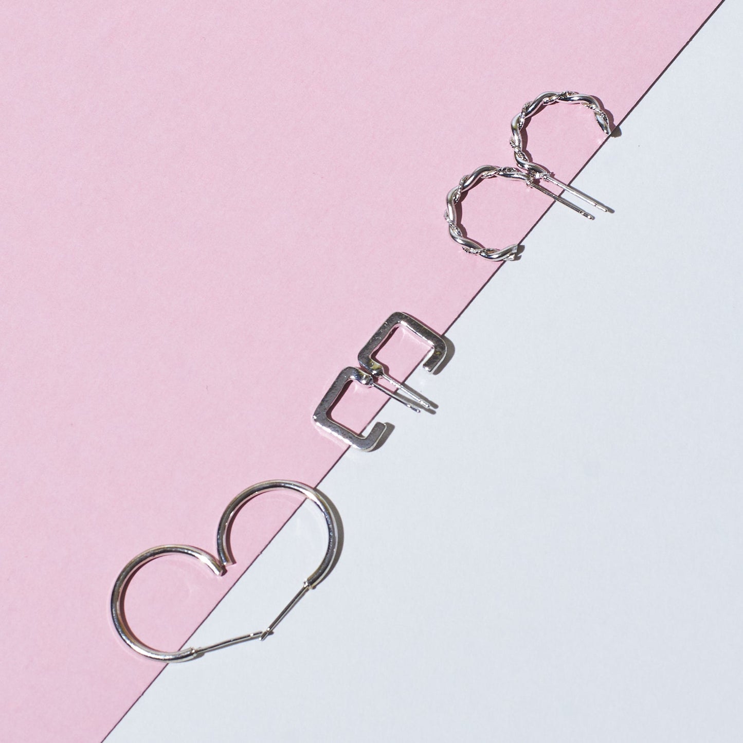 Set of 3 Simplicity Silver Hoops Salty
