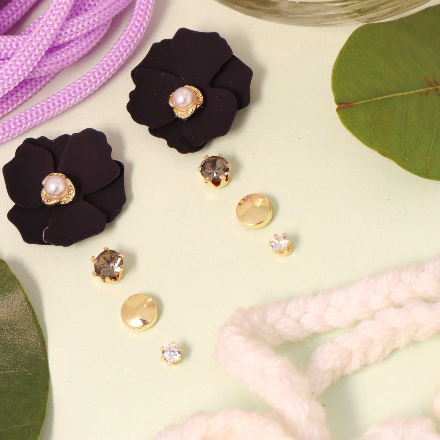 Set Of 4 Garden Diamond Earrings