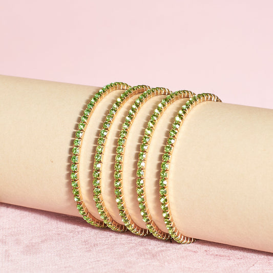 Set of 5 Lusty Emerald Party Stackable Bands Salty