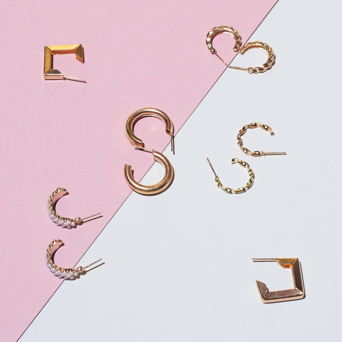 Set of 5 Timeless Golden Hoops Salty