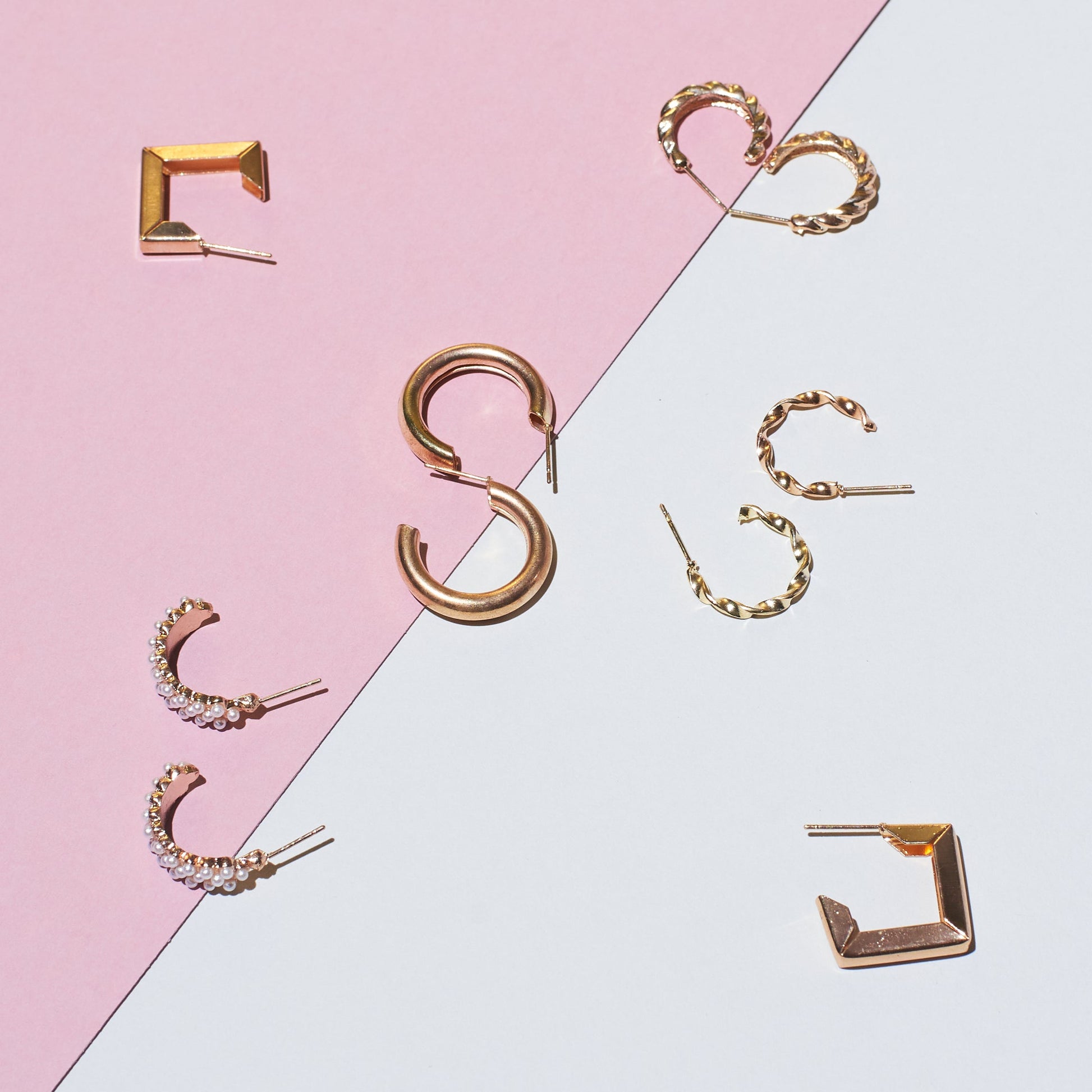 Set of 5 Timeless Golden Hoops Salty