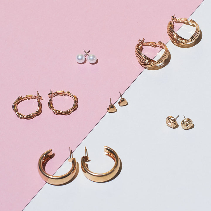 Set of 6 All occasion Golden Hoops Salty