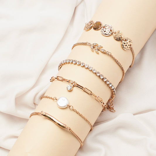 Set of 6 Minimal Chic and elegant Bracelet Combo Salty