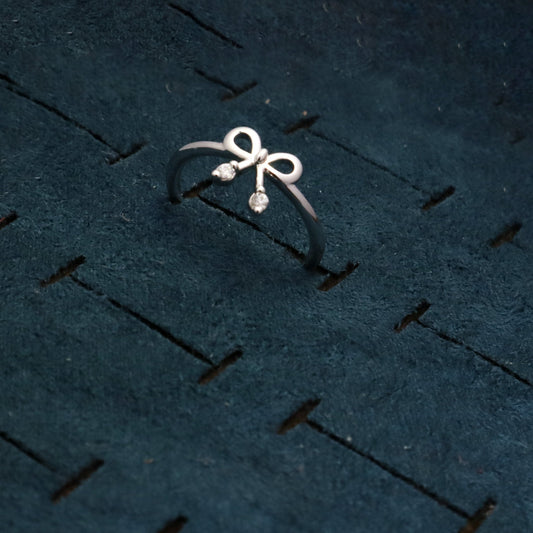 Silk Bow Silver Ring
