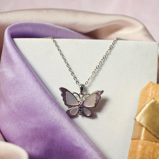 Silver Flutterby Charm Necklace Salty
