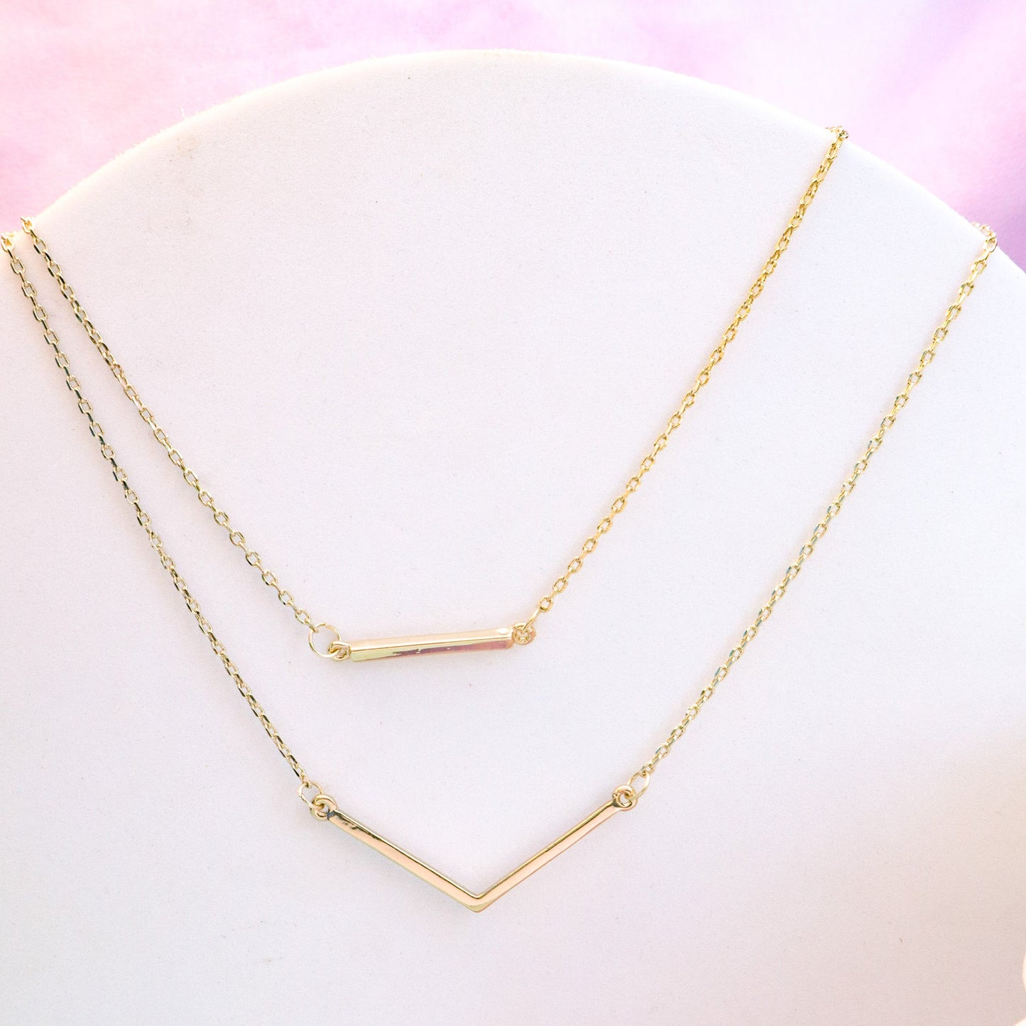 Sleek Gold Dainty Layered Necklace