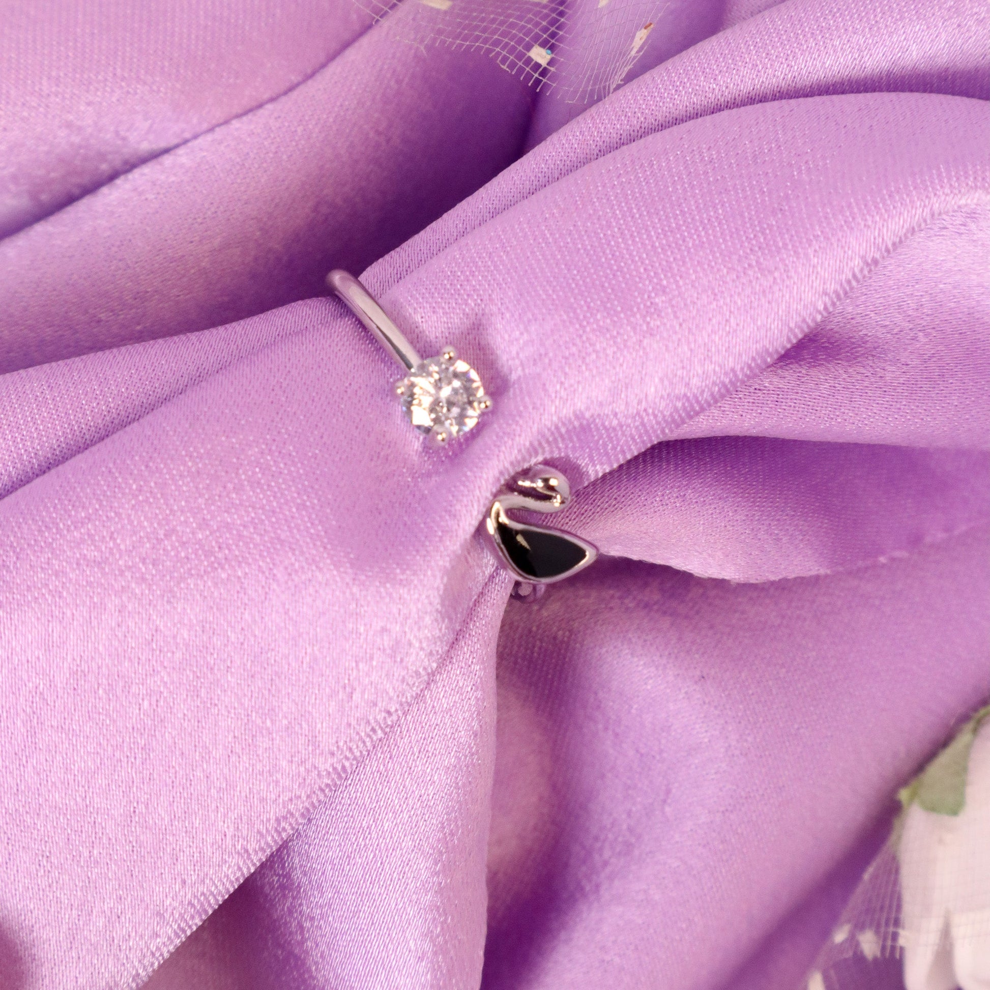 Swan Diamond Silver Band