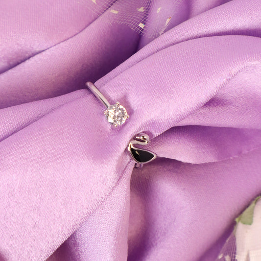 Swan Diamond Silver Band