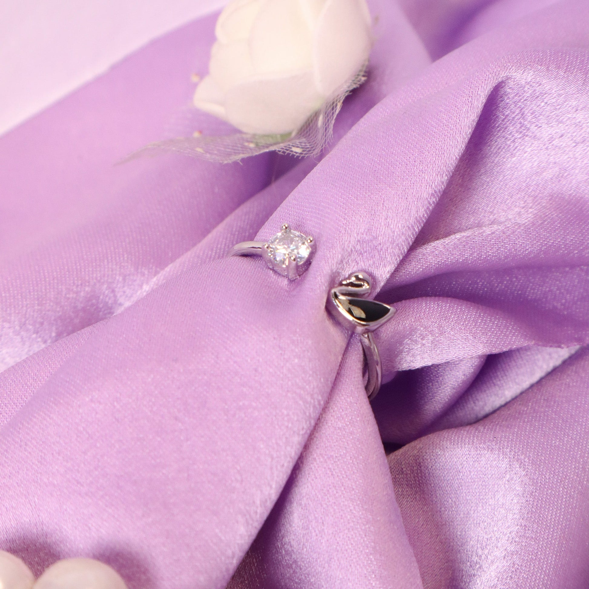 Swan Diamond Silver Band