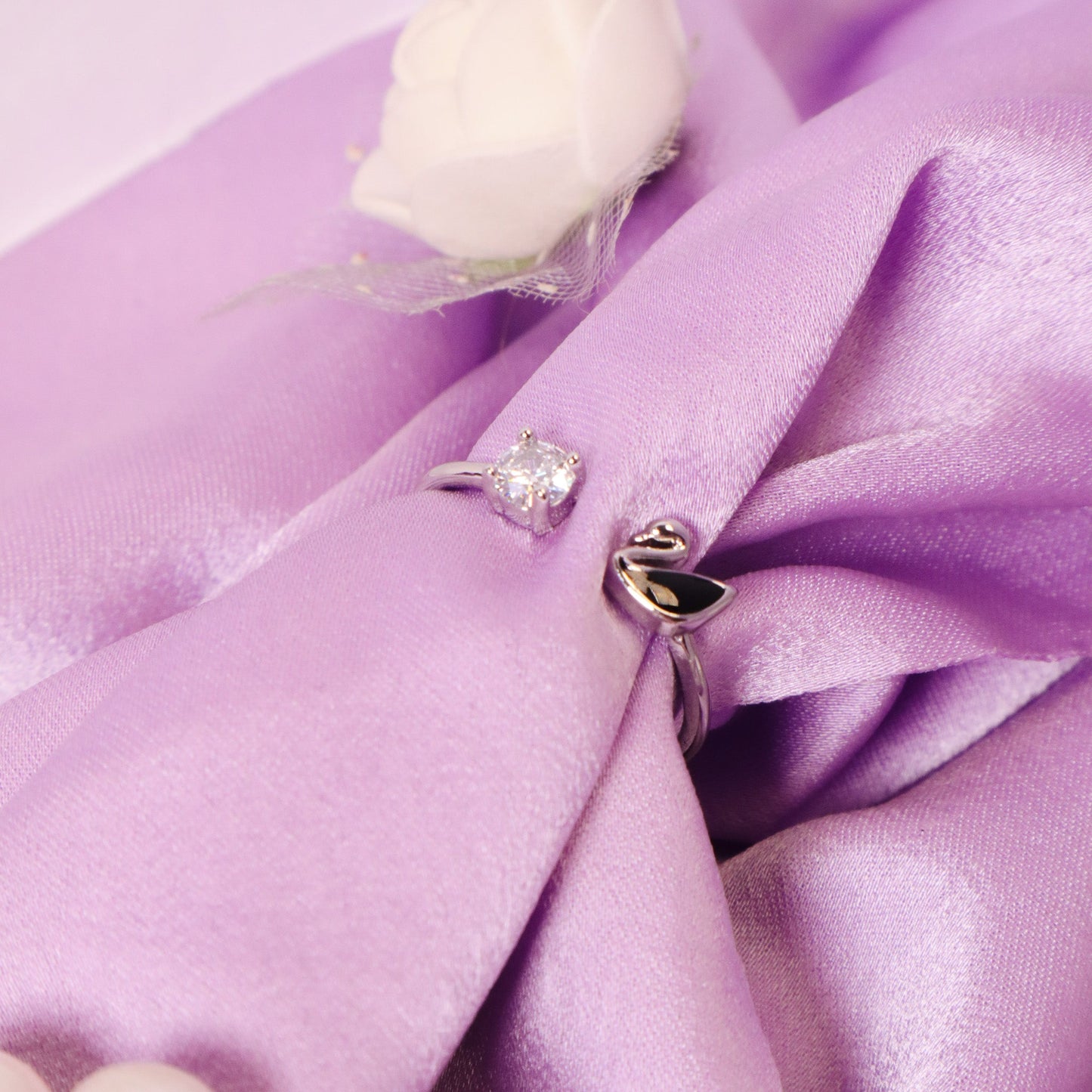 Swan Diamond Silver Band