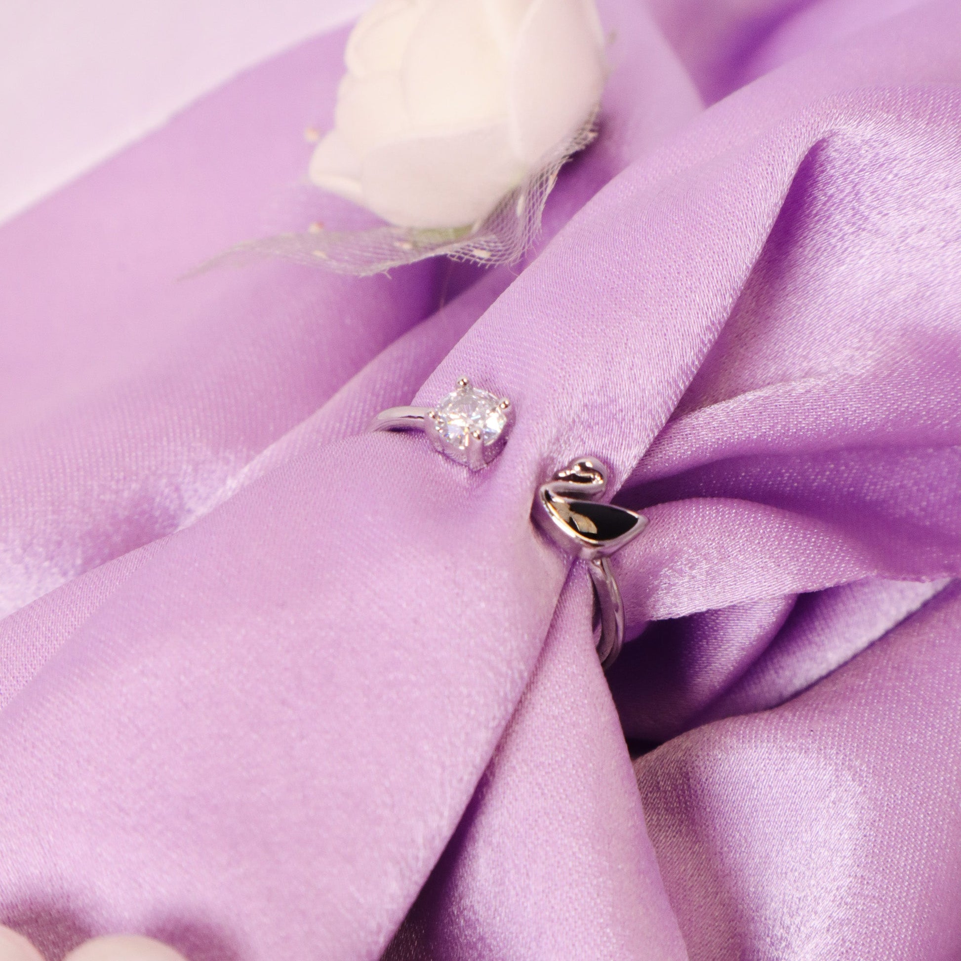 Swan Diamond Silver Band