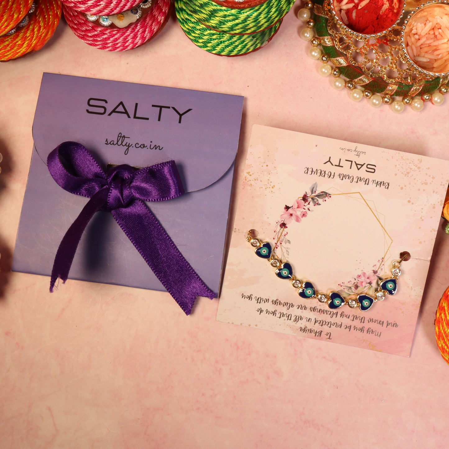 Sweet Bliss Evil Eye Rakhi Gift Box For Sister Salty