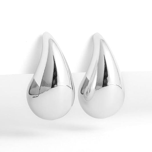 Teardrop Chunky Silver Earrings Salty