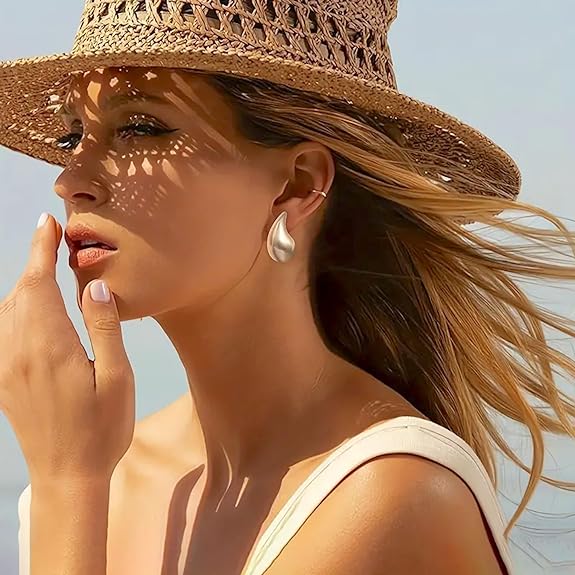 Teardrop Chunky Silver Earrings Salty