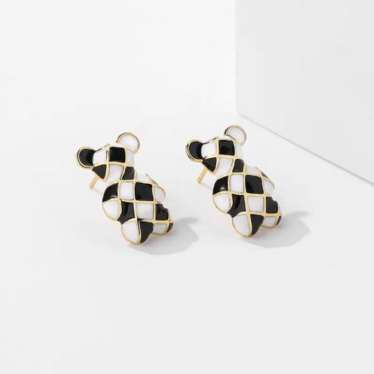 Teddy B&W Earrings
