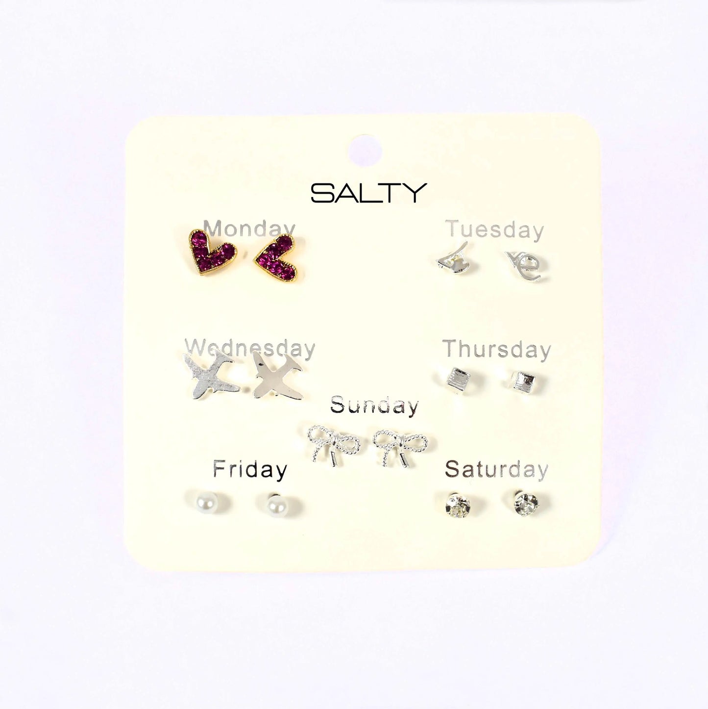 "Travel" Weekly 7 Stud Earrings Set