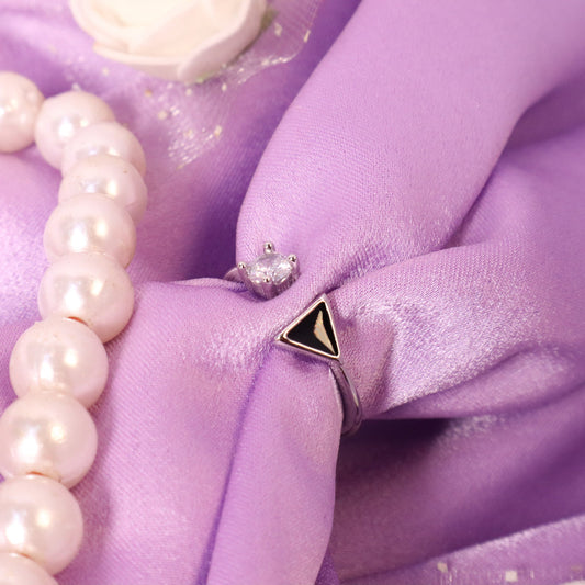 Tri Diamond Ring-Silver