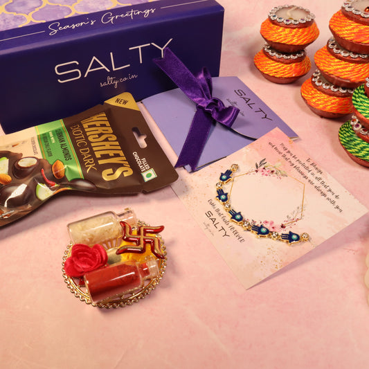 Turkish Evil Eye Rakhi Gift Box For Sister Salty