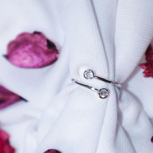Twin Crystal Band - Silver