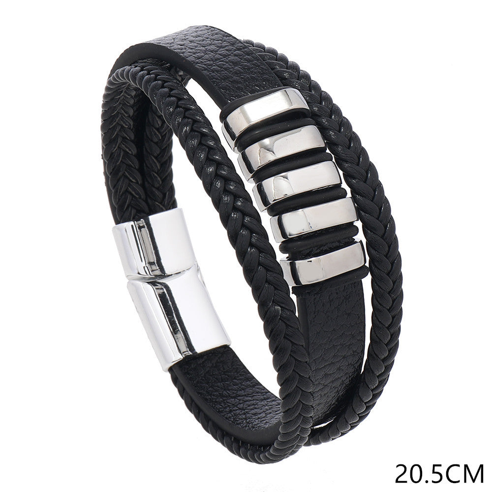 Urban Nomad Leather Band - Silver Salty Alpha