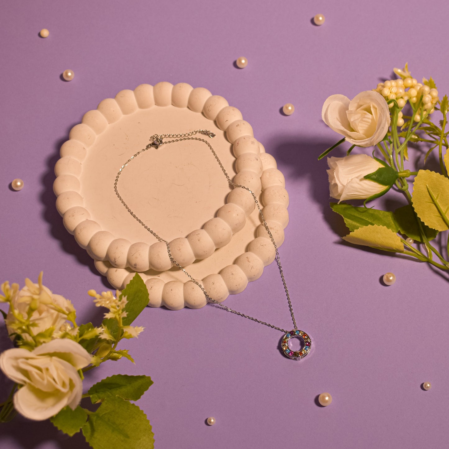 Vibrant Silver Ringlet Necklace Salty