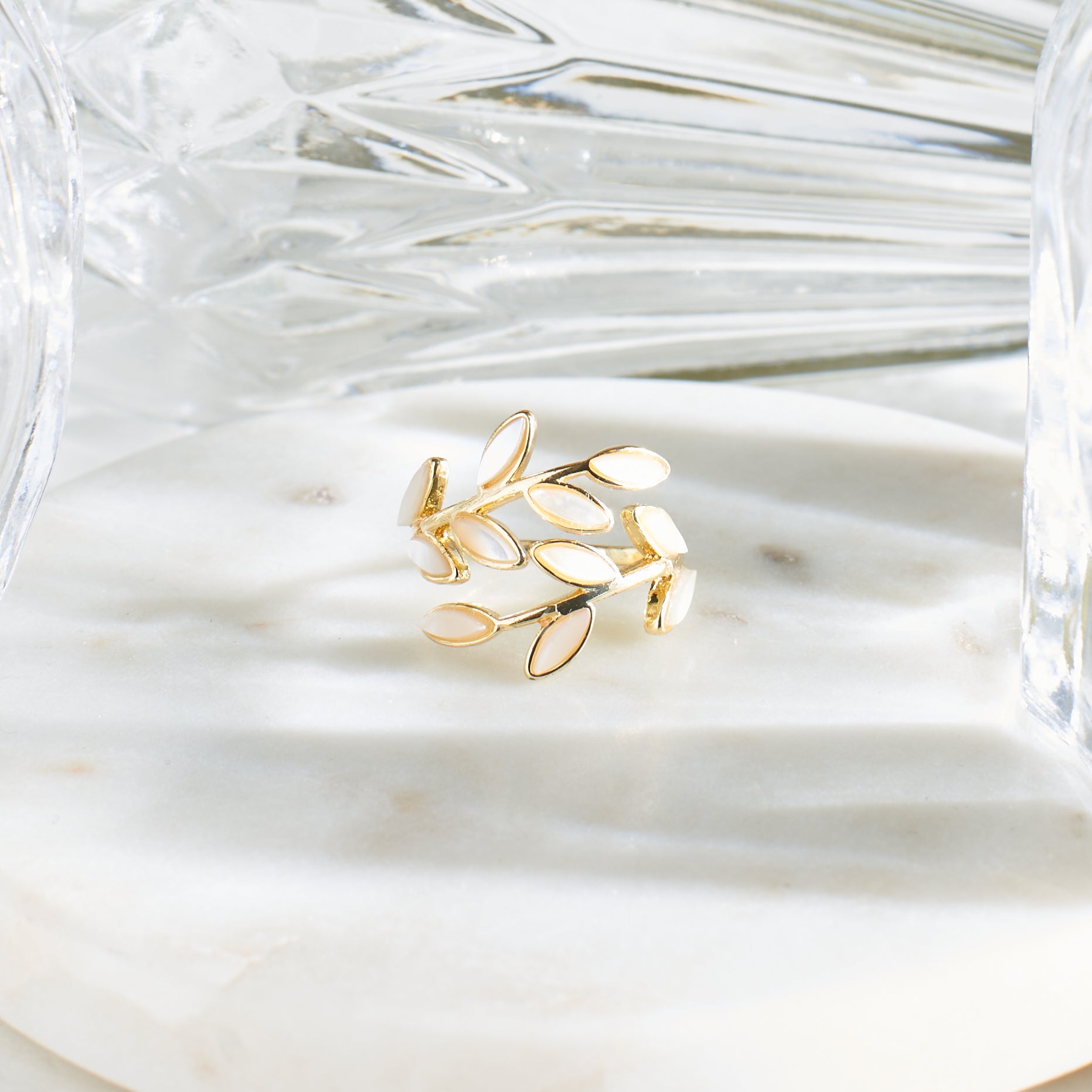 Whimsy Crystal Ring Salty