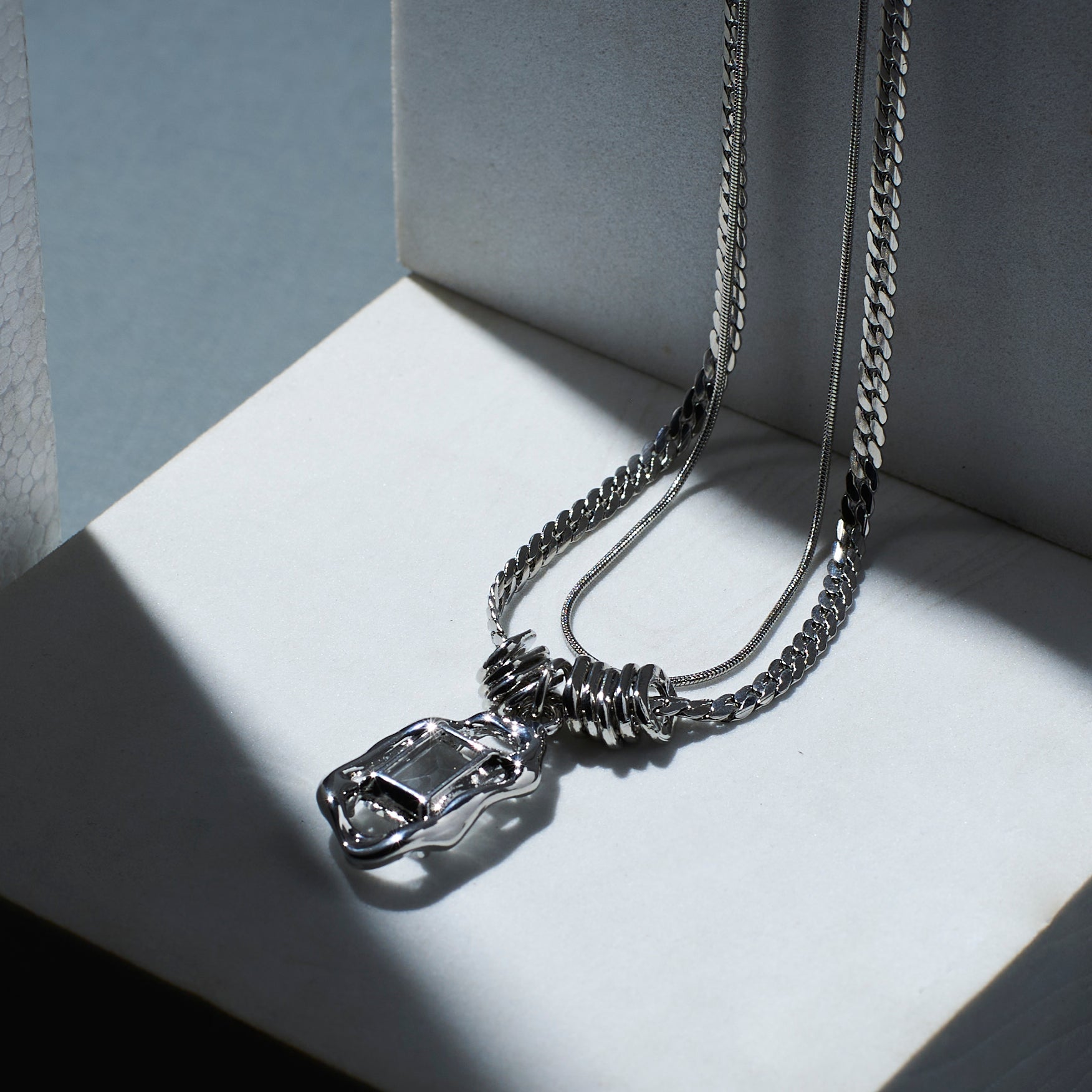 White Gem Chic Necklace Salty Alpha