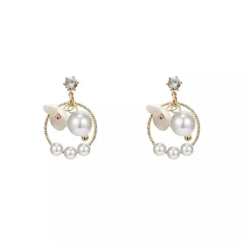 Wreath Hoop Flower Pearl Earrings | Salty