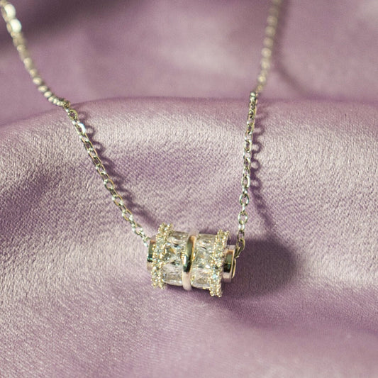 Zirconia Inlay Necklace Salty