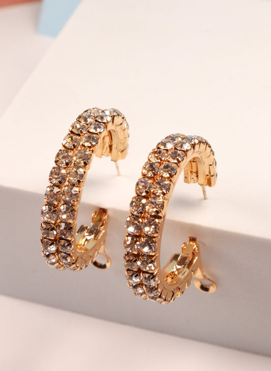 Zirconia Studded Hoops