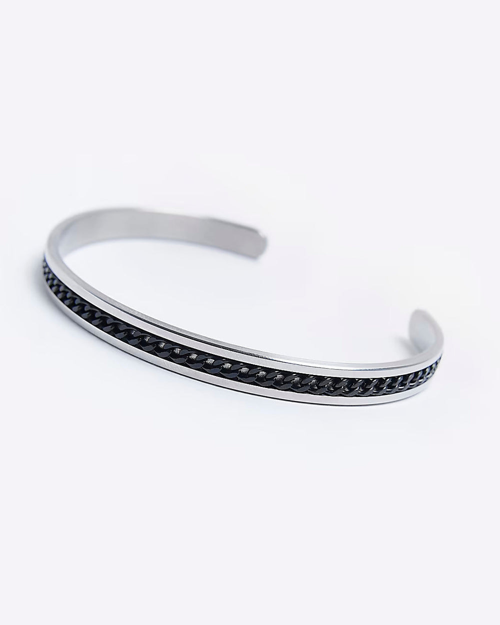 Flewt Black Silver Cuff For Him