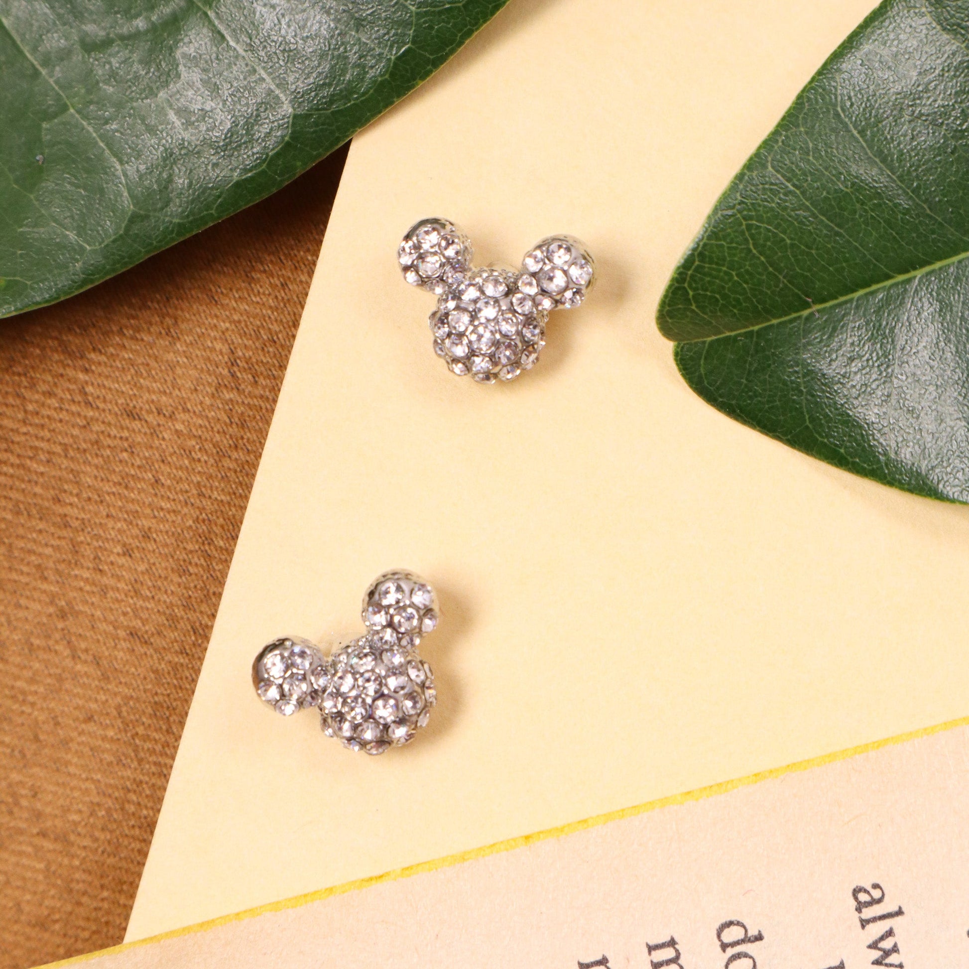 "mickey mouse" crystal studs
