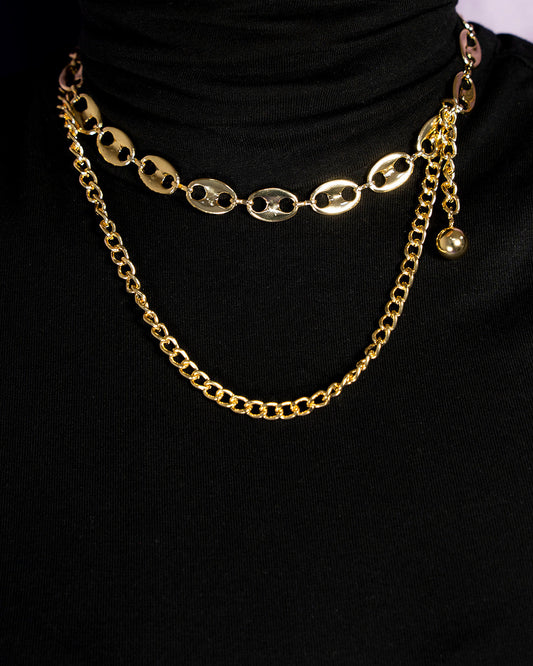 Stylist Gold Charm Necklace