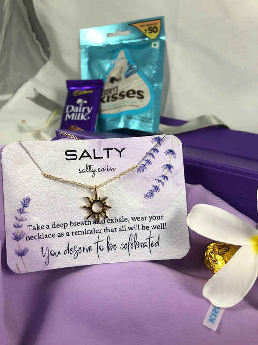 Sun Charm Necklace - Gold