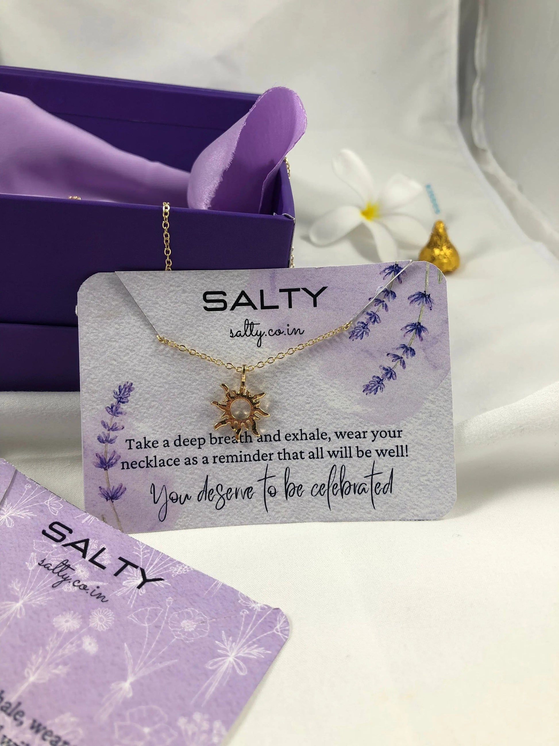 Sun Charm Necklace - Gold
